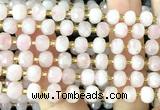 CRB6001 15 inches 6*8mm faceted rondelle rose quartz beads