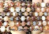 CRB6005 15 inches 6*8mm faceted rondelle red quartz beads