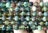 CRB6042 15 inches 6*8mm faceted rondelle Indian agate beads