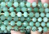 CRB6046 15 inches 6*8mm faceted rondelle green aventurine jade beads