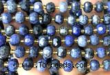 CRB6065 15 inches 6*8mm faceted rondelle dumortierite beads