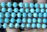 CRB6078 15 inches 6*8mm faceted rondelle green turquoise beads