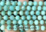 CRB6081 15 inches 6*8mm faceted rondelle amazonite beads