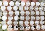 CRB6086 15 inches 6*8mm faceted rondelle Angola white quartz beads