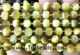 CRB6095 15 inches 6*8mm faceted rondelle golden tiger eye beads