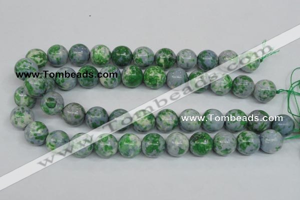 CRF156 15.5 inches 16mm round dyed rain flower stone beads wholesale