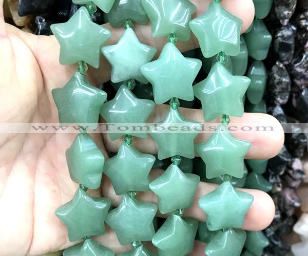 CRG100 15 inches 20mm star green aventurine jade beads wholesale