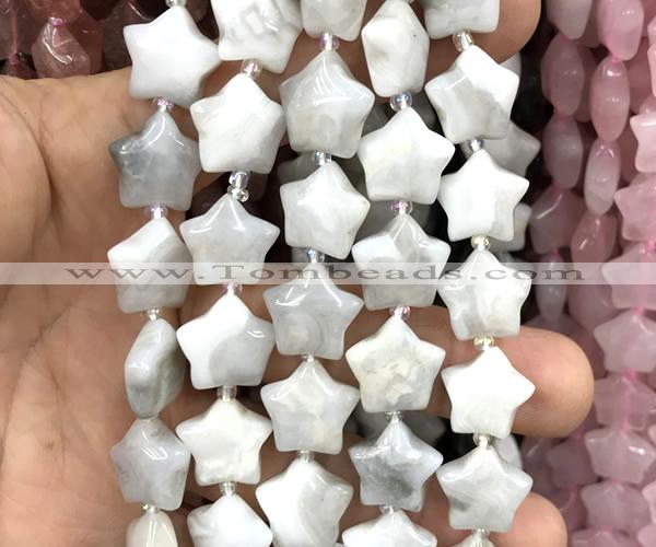 CRG82 15 inches 16mm star white crazy lace agate beads wholesale