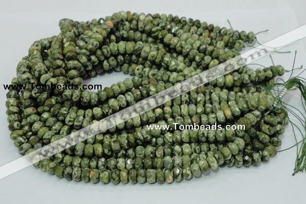 CRH53 15.5 inches 6*10mm faceted rondelle rhyolite beads wholesale