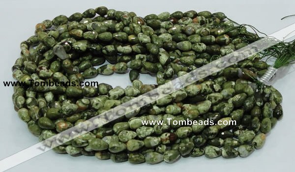 CRH63 15.5 inches 8*12mm faceted teardrop rhyolite beads wholesale