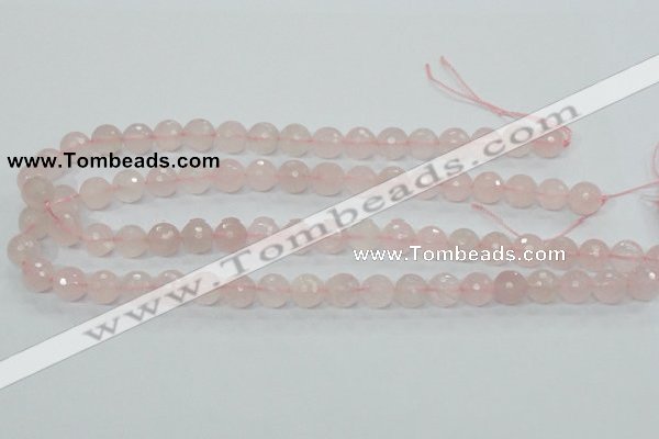 CRQ34 15.5 inches 10mm faceted round natural rose quartz beads