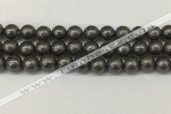 CSB2325 15.5 inches 14mm round wrinkled shell pearl beads wholesale