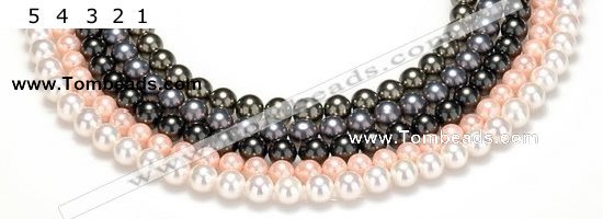 CSB44 16 inches 12mm round shell pearl beads Wholesale