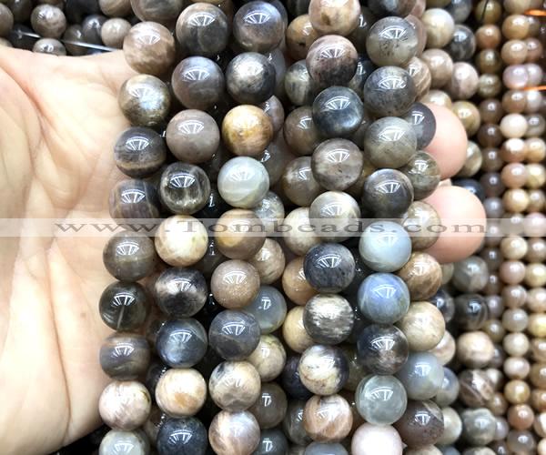 CSS868 15 inches 10mm round black sunstone beads wholesale