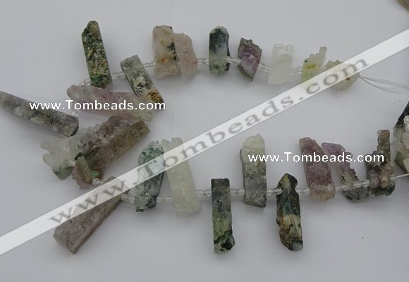 CTD442 Top drilled 10*20mm - 12*50mm sticks druzy amethyst beads