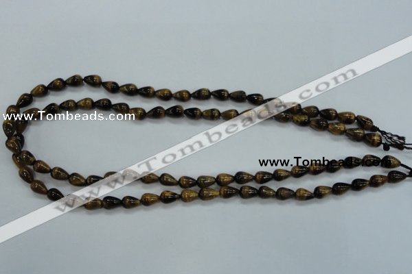 CTE120 15.5 inches 6*8mm teardrop yellow tiger eye beads wholesale