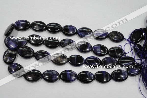 CTE954 15.5 inches 15*20mm oval dyed blue tiger eye beads wholesale