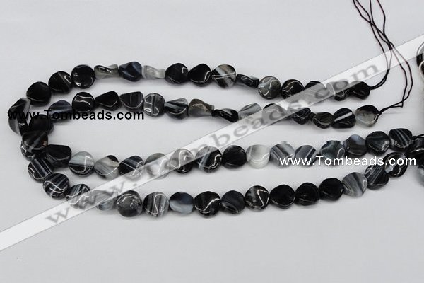 CTW09 15.5 inches 12mm twisted coin botswana agate beads wholesale