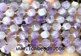 CTW553 15 inches 8mm faceted & twisted S-shaped lavender amethyst beads