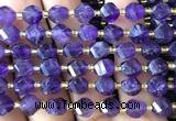 CTW554 15 inches 8mm faceted & twisted S-shaped amethyst beads