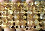 CTW555 15 inches 8mm faceted & twisted S-shaped citrine beads