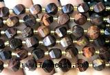 CTW566 15 inches 8mm faceted & twisted S-shaped red tiger eye beads