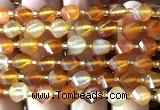 CTW580 15 inches 8mm faceted & twisted S-shaped carnelian beads