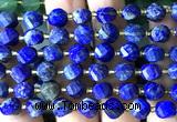 CTW588 15 inches 8mm faceted & twisted S-shaped lapis lazuli beads