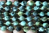 CTW592 15 inches 8mm faceted & twisted S-shaped African turquoise beads