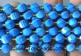 CTW593 15 inches 8mm faceted & twisted S-shaped blue turquoise beads