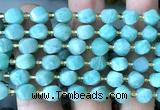 CTW595 15 inches 8mm faceted & twisted S-shaped amazonite beads