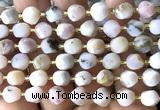 CTW605 15 inches 8mm faceted & twisted S-shaped pink opal beads