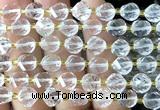 CTW650 15 inches 10mm faceted & twisted S-shaped white crystal beads