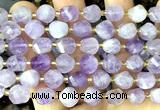 CTW653 10mm faceted & twisted S-shaped lavender amethyst beads