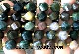 CTW684 15 inches 10mm faceted & twisted S-shaped Indian agate beads