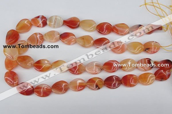 CTW73 15.5 inches 15*20mm twisted oval agate gemstone beads