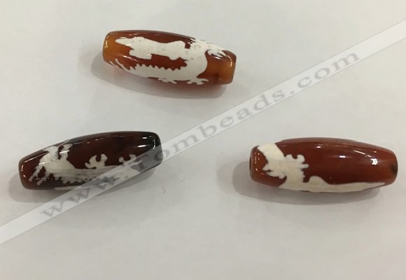 DZI523 10*30mm drum tibetan agate dzi beads wholesale