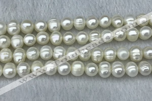 FWP84 15 inches 8mm - 9mm potato white freshwater pearl strands