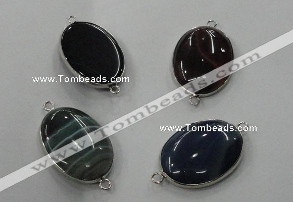 NGC75 22*30mm oval agate gemstone connectors wholesale