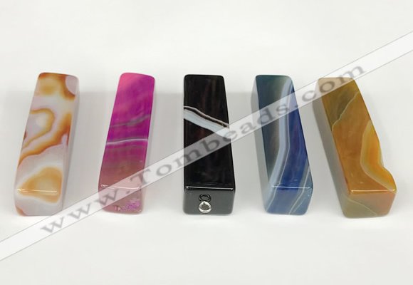 NGP5720 12*52mm cuboid agate gemstone pendants wholesale