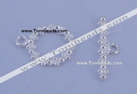 SSC22 5pcs 11mm donut 925 sterling silver toggle clasps